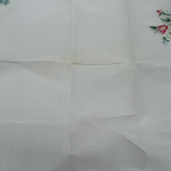 Vintage Desco Handkerchief Hankie Embroidered Floral Sticker Read - Picture 4 of 6